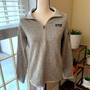 Patagonia Better Sweater Fleece Gray and Beige Sz M Zip Up Jacket